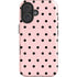 Pink and Black Polka Dots iPhone 16 Plus Magsafe Impact Case